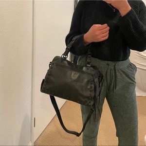 Elliott Lucca Black Leather Studded Handbag